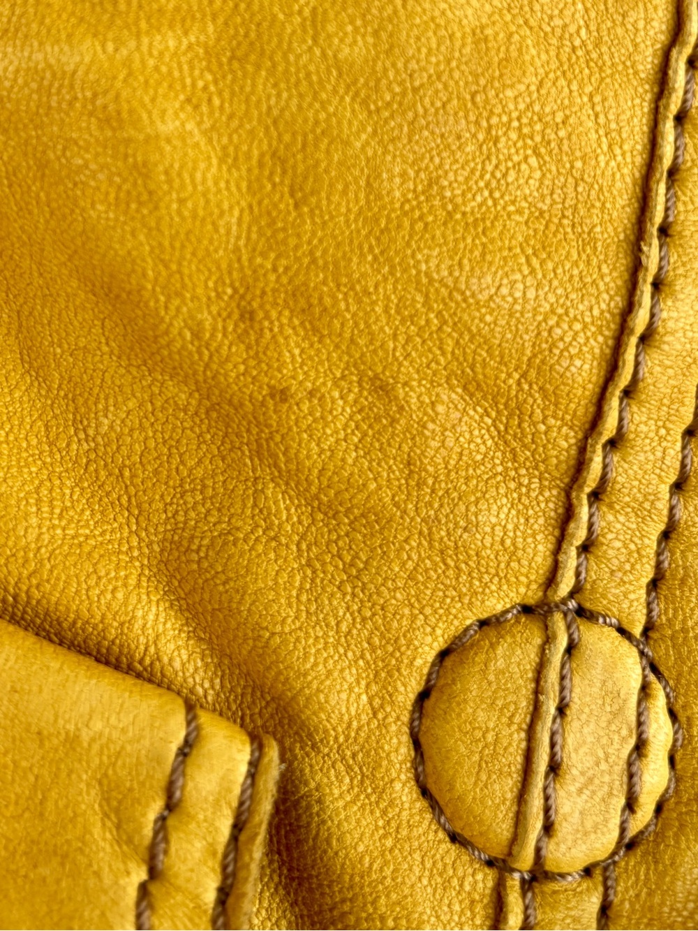 Lucky Brand Yellow Genuine Lamb Leather - Slouchy Shoulder Bag - Picture 14 of 15